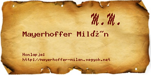 Mayerhoffer Milán névjegykártya